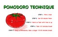 Art design red tomatoes on white background pomodoro time manage concept for business presentation or online article. Explanation