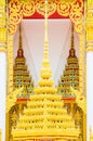 The art design of temple Golden roof, Bangkok, Thailand. Beautif Royalty Free Stock Photo