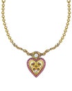 Jewelry Design Vintage Art mix Heart Pendant. Royalty Free Stock Photo