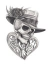 Art Vintage mix Cowboy Tattoo.