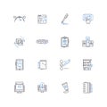 Art direction line icons collection. Creativity, Vision, Conceptualization, Design, Execution, Style, Strategy vector