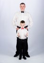 Art director. father and son in formal suit. little boy with dad businessman. family day. esthete. male fashion. happy