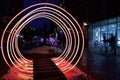 Art display of the light tunnel was displayed at Toronto light festival Royalty Free Stock Photo