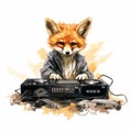 Art Of Dj Fox Print - Metalcore, Cryptidcore, And Pop Culture Mash-up