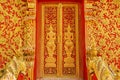 Art door carving guardian giant in the temple ,Thailand Royalty Free Stock Photo