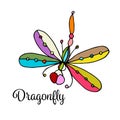 Art dragonfly, sketch for your design