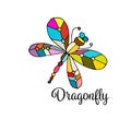 Art dragonfly, sketch for your design Royalty Free Stock Photo