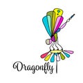 Art dragonfly, sketch for your design