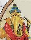 Art drawing color of ganesha statue