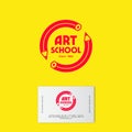 Art drawing school logo and identity. Creativity emblems.