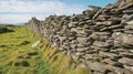 Art of dry stone wall construction in countryside