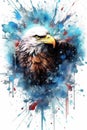 art eagle in space . dreamlike background with eagle . Hand Drawn Style illustration Royalty Free Stock Photo