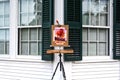 Art on an easel hillstead museum connecticut Royalty Free Stock Photo