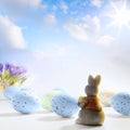 Art Easter bunny and Easter eggs Royalty Free Stock Photo