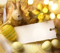 Art Easter bunny and Easter eggs Royalty Free Stock Photo