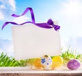 Art Easter greeting card with Easter eggs