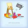 Art education tools concept, cartoon style