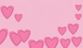 Art elements in shape of heart on pink background Royalty Free Stock Photo