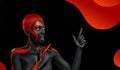 The Art Face. How To Make A Mixtape Cover Design - Download High Resolution picture with black and red body paint on