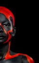 The Art Face. How To Make A Mixtape Cover Design - Download High Resolution picture with black and red body paint on