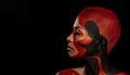 The Art Face. How To Make A Mixtape Cover Design - Download High Resolution picture with black and red body paint on