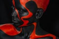 The Art Face. How To Make A Mixtape Cover Design - Download High Resolution picture with black and red body paint on