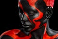 The Art Face. How To Make A Mixtape Cover Design - Download High Resolution picture with black and red body paint on