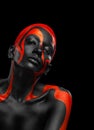 The Art Face. How To Make A Mixtape Cover Design - Download High Resolution picture with black and red body paint on