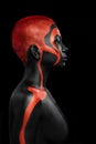 The Art Face. How To Make A Mixtape Cover Design - Download High Resolution picture with black and red body paint on