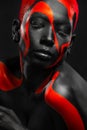 The Art Face. How To Make A Mixtape Cover Design - Download High Resolution picture with black and red body paint on