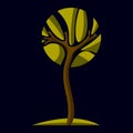 Art fairy illustration of tree, stylized eco symbol. Insight vector image on season idea, beautiful picture. Royalty Free Stock Photo