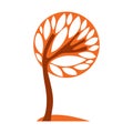 Art fairy illustration of tree, stylized eco symbol. Insight vector image on season idea, beautiful plant. Royalty Free Stock Photo