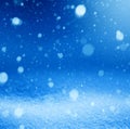 Art falling snow blue background Royalty Free Stock Photo