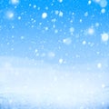 Art falling snow blue background Royalty Free Stock Photo