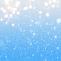 Art falling snow on the blue background Royalty Free Stock Photo