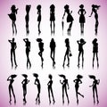 Art fashion female silhouettes