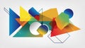 Art featuring overlapping geometric shapes including triangles circles Royalty Free Stock Photo