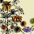 Art floral drawing graphic background