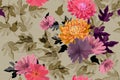 Art floral vector seamless pattern. Autumn flowers