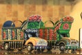 Picture small truck with beautiful artist works