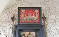 Art gallery in abandoned medieval castle Saint Miklosh, Chynadievo, Ukraine.