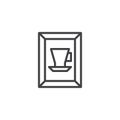 Art gallery cup picture outline icon