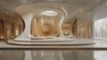 Art gallery with dynamic architecture that transforms with each exhibition inside. Concept Art