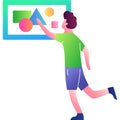 Art gallery icon vector man and picture Royalty Free Stock Photo
