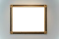 Art Gallery Museum Isolated Frame Contemporary White Wall Rectangular Clipping Path Royalty Free Stock Photo