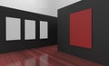 Art Gallery Studio and picture frame white and Red frame Royalty Free Stock Photo