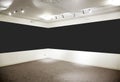 Art gallery. Wide black panel. Royalty Free Stock Photo