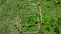 Art on the the garden a cube made of sticks