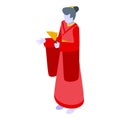 Art geisha icon isometric vector. Woman face