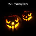 Art Glowing eyes pumpkin design Halloween party Royalty Free Stock Photo